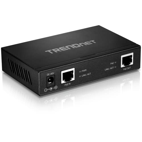 TRENDnet TPE-E110 Gigabit PoE+ Extender/Verstärker, Einfacher Port PoE, Power over Ethernet, 802.3af, 802.3at, 10/100/1000 Mbps von TRENDnet