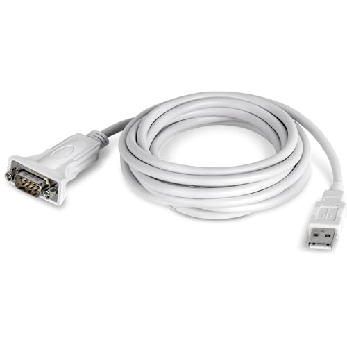 TRENDnet TU-S910 USB-zu-Seriell-Adapter, 3 m (10 Fuß), USB-zu-RS-232-Seriell-Konverter, Windows- und Mac-kompatibel, Weiß von TRENDnet