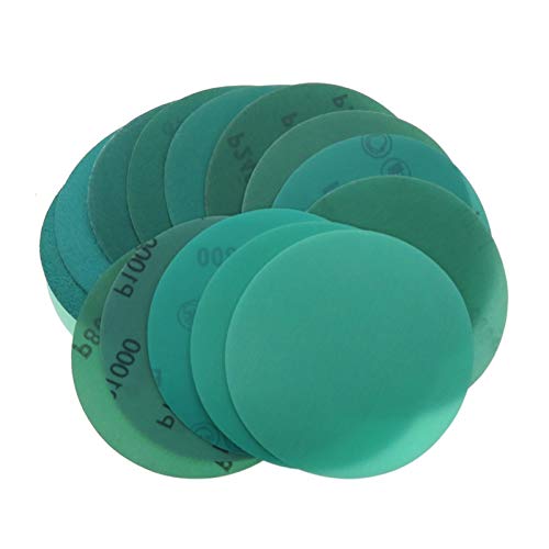 TRENTSNOOK 20 Blätter von 5 Zoll 125 mm 60 bis 2000 H Haken und Schleife Green Film Sandpapier(1000) von TRENTSNOOK