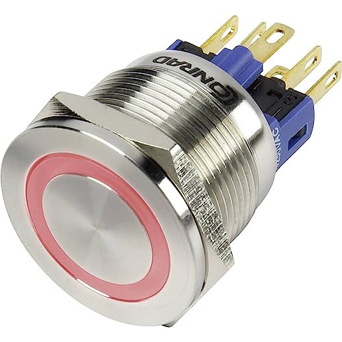 TRU Components 1303040 Drucktaster GQ22S-11ER12V Vandalismus Schalter 250VAC 3A 1 Aus (ON) IP65 TA von TRU Components