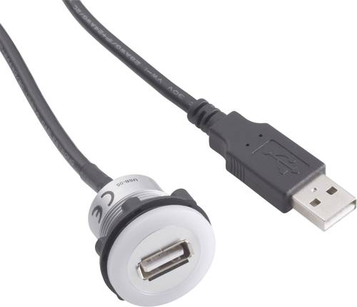 TRU Components USB-05 USB-Einbaubuchse 2.0 USB-Buchse Typ A, beleuchtet auf USB-Stecker Typ A mit 60 von TRU Components