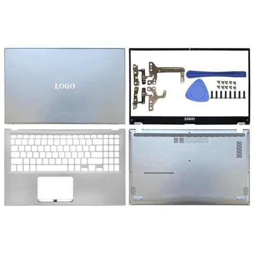 Ersatz Laptop LCD Back Cover Frontblende Scharniere Handballenauflage und Bodengehäuse X512 X512J X512F F512 V5000F Kompatible Teile(S ilverABCDHinges) von TRyYCB