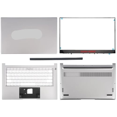 Ersatz-Laptop-LCD-Rückabdeckung, vordere Blende, Scharniere, Abdeckung der Handballenauflage, kompatibel mit Matebook D14 NBL NBB NBD NBIL-WFQ9 NBDE-WFH9(SilverABCDHingeCover) von TRyYCB