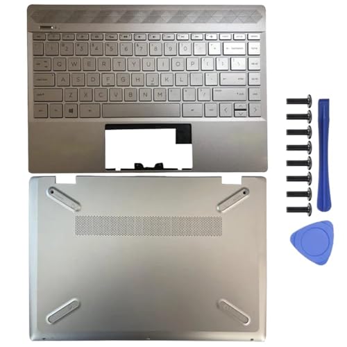 Kompatible LCD-Rückabdeckung, Handballenauflage und unteres Gehäuse 13-AN-Serie 13-AN0003TU 13-AN0076TU Silber TPN-Q214(with Keyboard CD) von TRyYCB