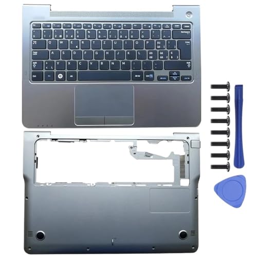 Laptop LCD Back Cover Front Lünette Scharniere Scharniere Abdeckung Palmrest Bottom Fall Kompatibel Mit NP530U3C 530U3B 535U3C 532U3C 535U3B(UK CD Cover) von TRyYCB