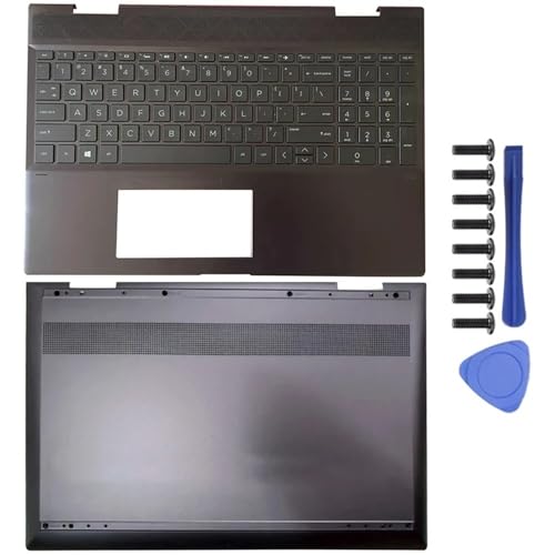 Schwarze LCD-Rückabdeckung, Handballenauflage, unteres Gehäuse, kompatibel mit X360 15-CN 15M-CN 15-CN013TX-Modellen 609939001 L23864001 L32767001(with Keyboard CD) von TRyYCB