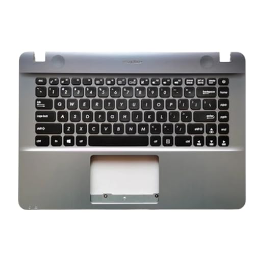 TRyYCB Kompatible LCD-Rückseite, vordere Lünette, Handballenauflage, untere Abdeckung, Handballenauflage, Tastatur Kompatibel mit A441 X441 K441 F441 R414U(Silver US Keyboard) von TRyYCB