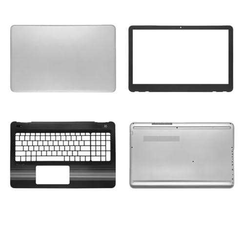 TRyYCB Kompatibler Gehäuseersatz Kompatibel mit 15-AU 15-AW 15-AL TPN-Q172 Q175 Laptop, inklusive LCD-Rückabdeckung, Frontblende-Scharnieren, Handballenauflage und Untergehäuse in Silber(ABCD Cover) von TRyYCB