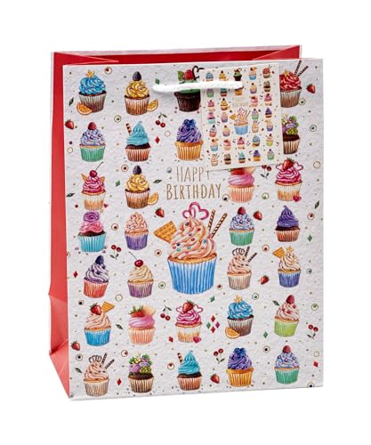 TSI Geschenktüten MUFFINS/CUPCAKE, Größe: Mittel (HxBxT 23 x 18 x 10 cm), 3er Packung, Art. Nr. 84014-2 von TSI