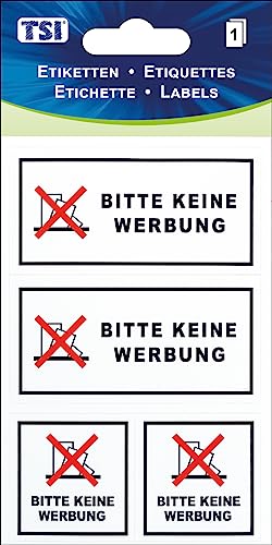 TSI Hinweis-Etiketten "Bitte keine Werbung", Druck auf Folie, Inhalt: 1 Blatt, Art. Nr. 55304 von TSI