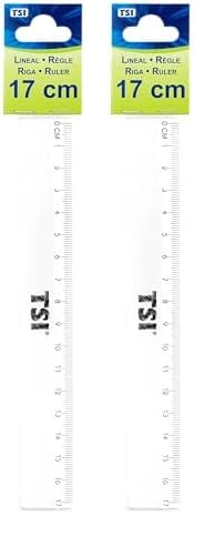 TSI Lineal 17 cm, transparent, Art. Nr. 46017 (Packung mit 2) von TSI