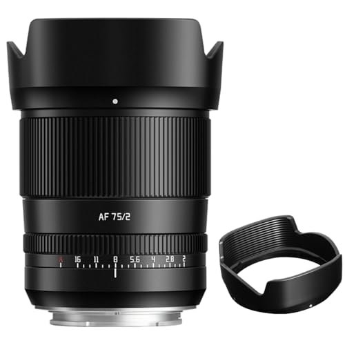 TTARTISAN AF 75mm F2 Autofokus-Objektiv, Vollformat manuelles Objektiv Kompatibel mit Sony E-Mount spiegellosen Kameras A7 A7II A7III A7R A7RII A7RIII A7RIV A7S A7SII A7SIII A9 A6400 A6000 A6600 A5000 von TTARTISAN