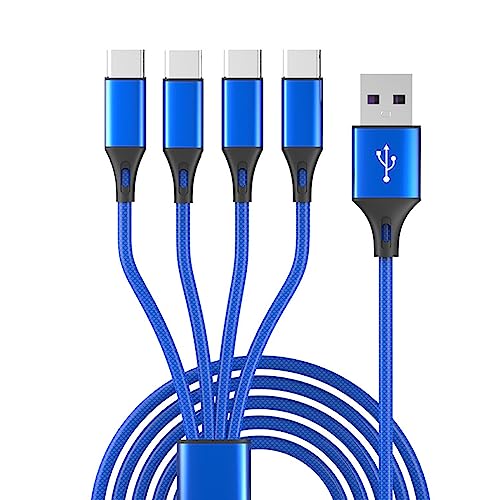 TTTLLNN Multi Ladekabel USB C Splitter Kabel 3/4/5 in 1 Schnellladekabel mit 3/4/5 Stecker Port für Handys Tablets von TTTLLNN