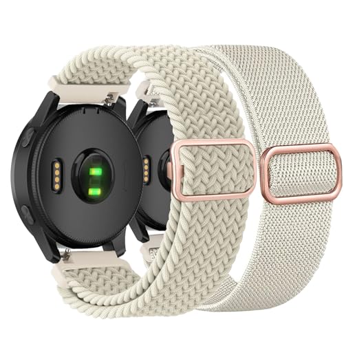 TUCOMO Dehnbares Nylon Armband Kompatibel mit 22mm Garmin Vivoactive 4/Venu 2/Venu 3, Geflochtenes Loop Elastische Ersatzband für Garmin Forerunner 745/265/255 Herren Damen von TUCOMO