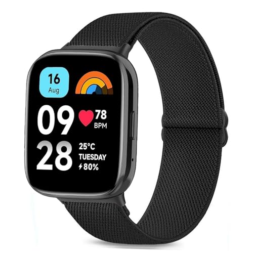 TUCOMO Elastische Nylon Armband Kompatibel mit Xiaomi Redmi Watch 3 Active, Loop Dehnbare Ersatzband für Redmi Watch 3 Active Herren Damen von TUCOMO