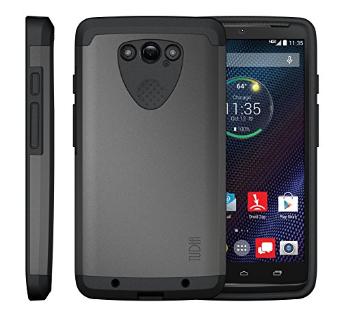 TUDIA CYGEN Dual Layer Schutzhülle Motorola DROID Turbo Ballistic Nylon Version Only (NOT Compatible with Metalized Glass Fiber Version) Slim-Fit Hülle (Metallic Slate) von TUDIA