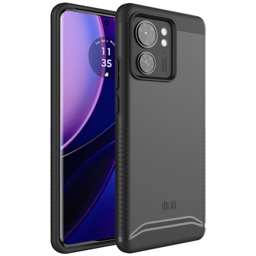 TUDIA DualShield kompatibel für Motorola Edge 40 Hülle (2023), [Merge] Stoßfestes Dual Layer Dünn TPU Militär Grade Schlanke Passform Hochleistungsschutz Handyhülle - Schwarz von TUDIA