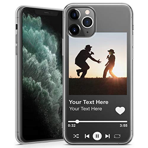 Personalisierte Handyhülle für iPhone 16 Plus - Clear Soft Gel Custom Cover Foto Musik Song Album Ihr eigenes Design - Weißer Text von TULLUN