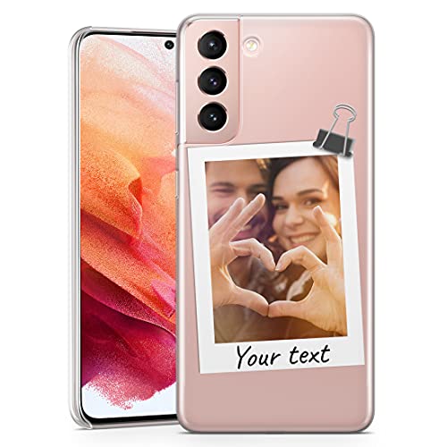 TULLUN Personalisierte Handyhülle für Samsung Galaxy A72 / A72 5G - Klare Hartplastik Benutzerdefinierte Gepinntes Schnappschuss Foto Ihr eigenes Bilddesign - Schwarze Büroklammer von TULLUN