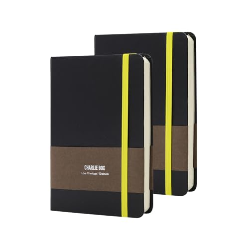 TUNJILOOL Notizbuch A6, 2 Stück Notizbücher Set, 192 Seiten Notizbücher Hardcover,Premium 80gsm Papie Dickes von TUNJILOOL