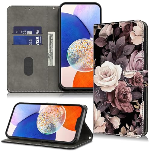 TUOLISG Handyhülle für Samsung Galaxy S24+/S24 Plus 5G Hülle,Premium PU Leder Brieftasche [Magnet][Standfunktion][Kartenfächern] Schutzhülle Klapphülle Flip Case für Galaxy S24+ Plus -Rose von TUOLISG