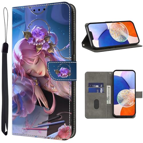 TUOLISG Handyhülle für Samsung Galaxy S24 Plus 5G Hülle,PU Leder Flip Wallet Case Schutzhülle mit Kartenfächer und Standfunktion für Samsung Galaxy S24 Plus -Dornröschen von TUOLISG