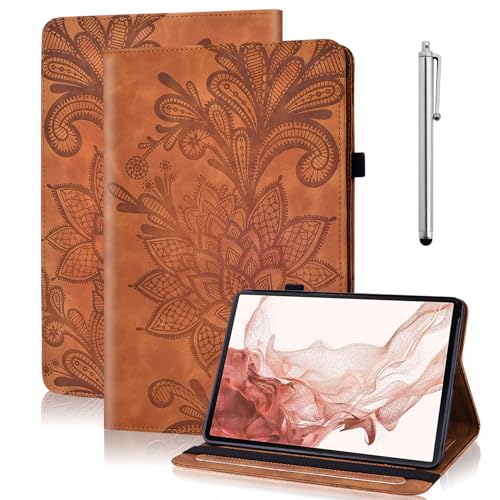 TUOLISG Hülle für Lenovo Tab M10 Plus 3rd Gen 10,6'' 2022（TB-125F/TB-128F） PU Leder Schutzhülle mit Stylus Pen und Auto Sleep Wake Up Funktion Wallet Cover Case für Lenovo Tab M10 Plus 3. Gen -Braun von TUOLISG