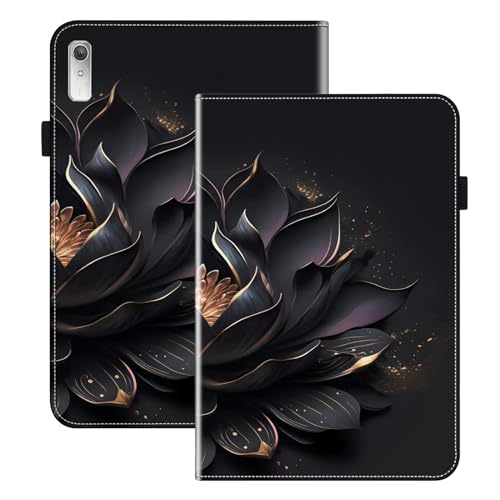 TUOLISG Hülle für Lenovo Tab P11 Pro (2nd Gen) 11.2 TB132/TB138 2022,PU Ledertasche Leicht Cover Folio Klapp Ständer Schutzhülle mit Stylus Stift -Lila Lotus von TUOLISG