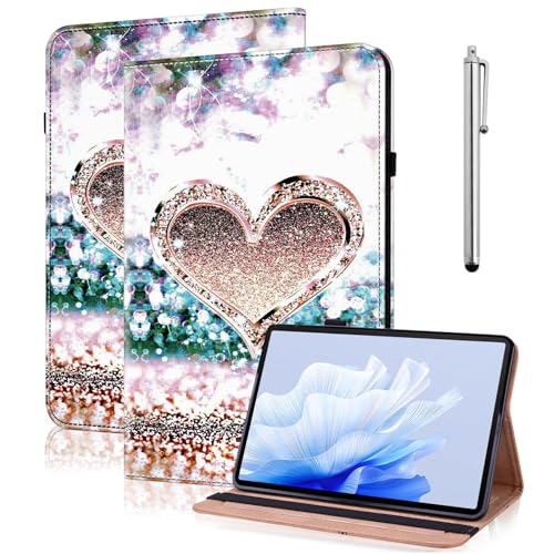 TUOLISG Hülle für Samsung Galaxy Tab A 10,1 T510/T515 2019 mit Stylus,Ultra PU Leder Schutzhülle Wallet Cover Case mit Standfunktion für Samsung Galaxy Tab A 10.1 Zoll 2019 Tablet -Diamantpfirsich von TUOLISG