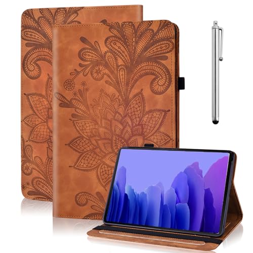 TUOLISG Hülle für Samsung Galaxy Tab A7 10.4 2022/2020 SM-T500 T505 T507,Premium PU Leder Multi-Winkel Folio Schutzhülle Dokumentschlitze Tablet Case für Galaxy Tab A7 10.4 Zoll -Braun von TUOLISG