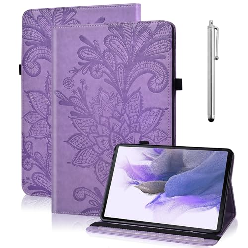 TUOLISG Hülle für Samsung Galaxy Tab S9 FE 10.9 Zoll/ S9 2023 11 Zoll mit Stylus und Stifthalter,PU Leder Multi-Winkel Folio Schutzhülle Dokumentschlitze Tablet Case für Galaxy Tab S9 FE/S9 -Lila von TUOLISG