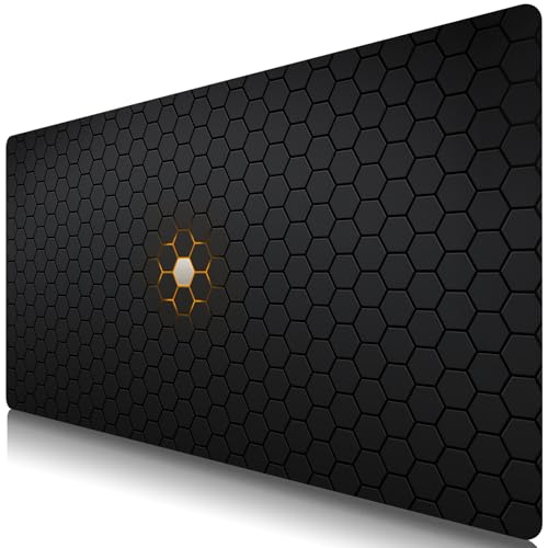 TUOLISG Mauspad 900x400-Speed Gaming Mousepad XXL-großes Mauspad-XXL mauspads mit Motiv-Tischunterlage Large Size-verbessert Präzision und Geschwindigkeit Gummiunterseite -Sechseckiges Gitter von TUOLISG