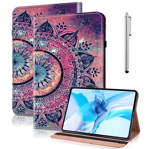 TUOLISG Schutzhülle für iPad 9,7 Zoll (24,6 cm), 6. Generation, 5. Generation, iPad Air 2, iPad Air, PU-Leder, Klappetui mit Ständer, funktionalem Kartenfach und elastischem Verschluss, Mandala-Design von TUOLISG