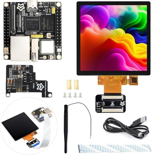 TUOPUONE Pico Ultra RV1106 Linux Micro Development Board integriert ARM Cortex-A7/RISC-V MCU/NPU/ISP-Prozessoren mit kabellosem PoE-Modul mit 480 x 480 10,2 cm IPS-Touch-Display von TUOPUONE