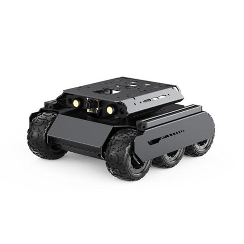 TUOPUONE UGV Rover Open-Source-Roboter, 6 Räder, 4 WD, AI Roboter, kompatibel mit Raspberry Pi 4B / Raspberry Pi 5 Dual-Controllern, Ganzmetall-Körper, Computervision ohne RPi5 und Pan-Tilt Modul von TUOPUONE