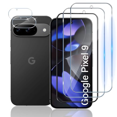 TUTUO Schutzfolie für Google Pixel 9 für Panzerglas, [2+2 Stück] Panzer Schutz Glas + Kameraschutz mit Rahmen-Installationshilfe, 9H Härte HD Klar Panzerfolie, Anti-Kratzer Displayschutzfolie von TUTUO