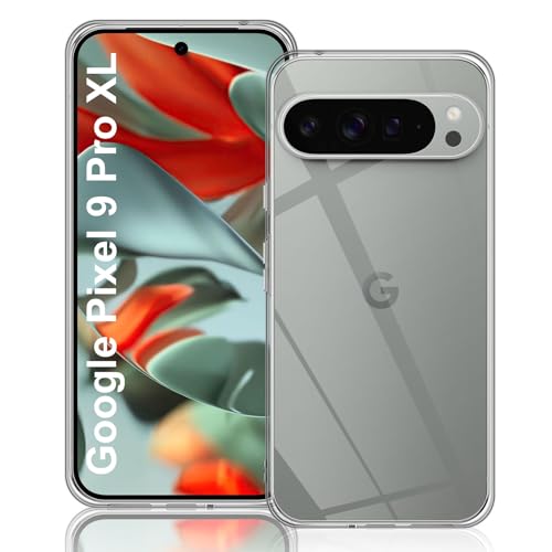 TUTUO Schutzhülle Kompatibel mit Google Pixel 9 Pro XL Hülle, Crystal Clear Slim Weiche Silikon Case, Stoßdämpfende Fallschutz, Anti-Kratzt Soft Transparent TPU Protector Handyhülle von TUTUO