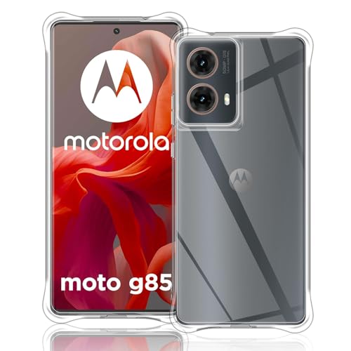 TUTUO Schutzhülle Kompatibel mit Motorola Moto G85 5G Hülle, Crystal Clear Slim Weiche Silikon Case, Stoßdämpfende Fallschutz, Anti-Kratzt Soft TPU Protector Handyhülle - Transparent von TUTUO