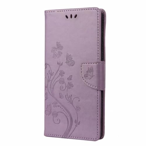 Handyhülle Kompatibel mit iPhone 16 Pro Max Hülle Flip Lederhülle, iPhone 16 Pro Max Handyhülle Book Case PU Leder Tasche Case und Magnet Kartenfach Schutzhülle für iPhone 16 Pro Max Helles Lila von TUUNKMUY