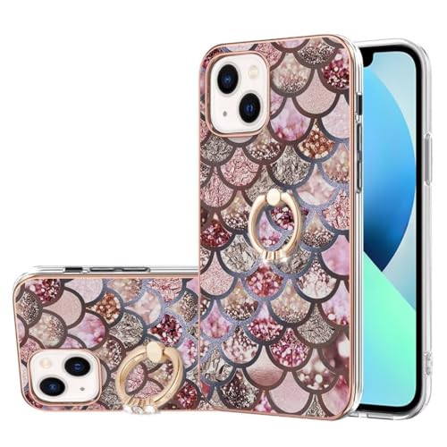 Handyhülle Kompatible für iPhone 16 Pro Max Hülle mit Ring Halter Ständer, Schutzhülle Silikon Case Cover Tasche Dünn Durchsichtige Handytasche Bumper TPU Fall Mädchen Etui Rosa Skala von TUUNKMUY