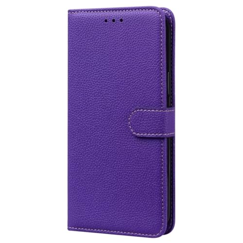 Handyhülle für iPhone 16 Plus Hülle Premium Lederhülle Klappbar Flip Case Magnet Closure Kartenfach Standfunktion Schutzhülle Tasche für iPhone 16 Plus,lila von TUUNKMUY