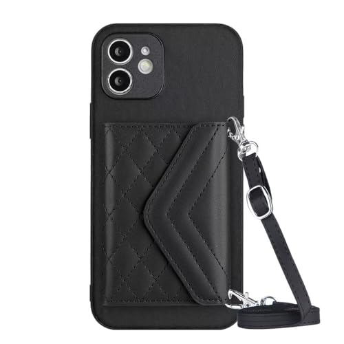 Handykette für Motorola Moto G35, Premium Leder Flip Handyhülle Handytasche Schutzhülle Etui Tasche Case mit [Kartenfach] [Standfunktion] [Magnetverschluss] für Motorola Moto G35,schwarz von TUUNKMUY