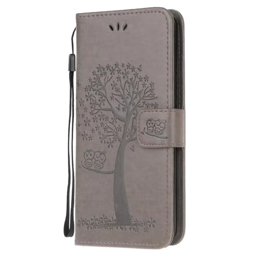 Hülle Kompatibel mit Motorola Moto G35, Premium Leder Motorola Moto G35 Handy Hüllen Magnetic Closure Flip Book Schutzhülle Handytasche handyhülle für Motorola Moto G35 Tasche grau von TUUNKMUY