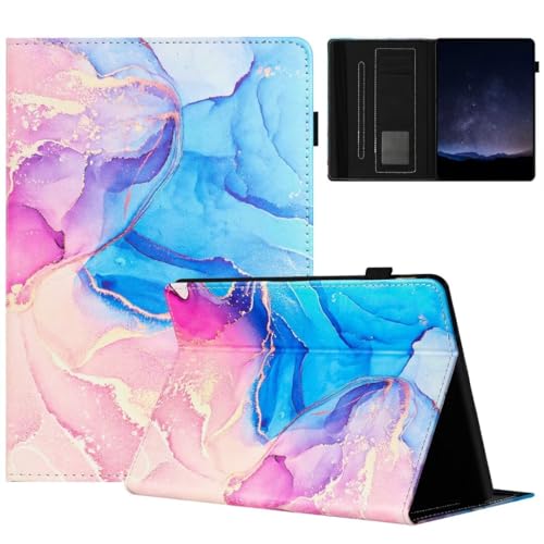 Hülle für iPad Pro 11-Zoll M4 (2024) - Premium Marble PU Leder Magnetische Schutzülle Case & Ständer Folio Cover für iPad Pro 11-Zoll M4 (2024), Rosa blau von TUUNKMUY