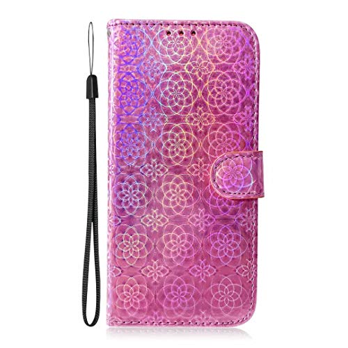 Lederhülle für Motorola Edge 50 Neo 5G Flip Hülle, Glitzer Bling Strass Book Wallet Case Handyhülle Handytasche Book PU Leder Tasche Kartensteckplätzen Ständer Schutzhülle für Motorola Edge 50 Neo 5G von TUUNKMUY