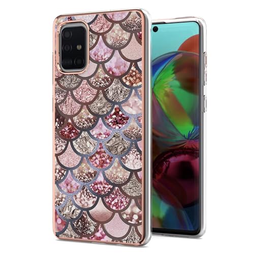 Marmor Hülle für iPhone 16 Pro Max, Marble Muster, Weich Silikon Ultra Dünn Handyhülle iPhone 16 Pro Max TPU Huelle mit IMD Technologie Flexibles Marble Schutzhülle für iPhone 16 Pro Max Rosa Schuppen von TUUNKMUY