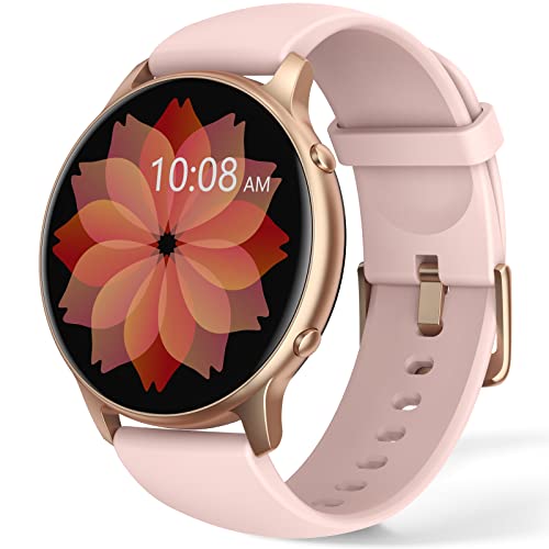 TUYOMA Smartwatch für Damen, IP68, wasserdicht, 3,3 cm (1,3 Zoll), Touchscreen, Sportuhr mit Oxymeter, DIY Zifferblatt, Schlafüberwachung, Schrittzähler, Pulsmesser für Android iOS von TUYOMA