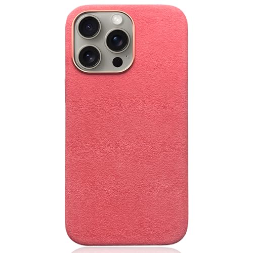 TVNYRVZA-Leder Hülle für iPhone 15 Pro Max/15 Pro/15 Plus/15- Business-Stil Dünne Handyhülle Pelz Telefonhülle Für Männer und Frauen(Rosa, 15Pro) von TVNYRVZA