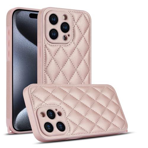 TVNYRVZA-Leder Hülle für iPhone 15 Pro Max/15 Pro/15 Plus/15- Business-Stil Dünne Handyhülle mit Armband Telefonhülle Für Männer und Frauen(Rosa, 15Plus) von TVNYRVZA