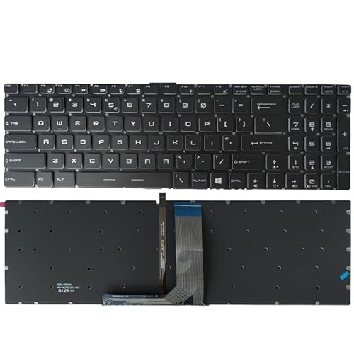 TWEJHX Britische spanische Laptop-Tastatur, kompatibel mit GP63 8RE 8RF MS-16P3 MS-16P5 MS-16K4 MS-16K3 MS-16K2 MS-16J1 MS-16J2 MS-179B MS-17A1 MS-17C1(UK White Backlit) von TWEJHX